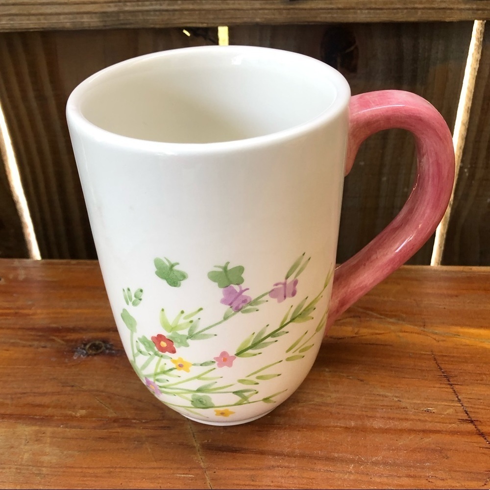 FTD Floral & Butterfly Ceramic Jumbo Coffee Mug